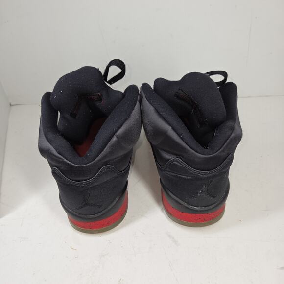 Nike Air Jordan Sneakers Shoes Youth Sz 7Y Satin Bred Black Red Basketball Shoe